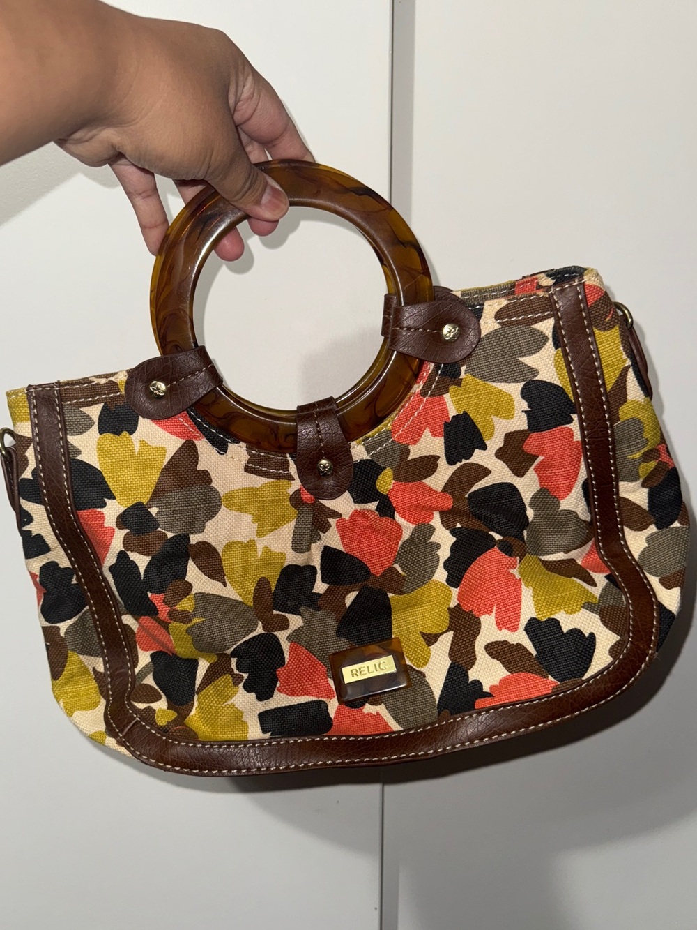 Relic orange yellow fall color purse